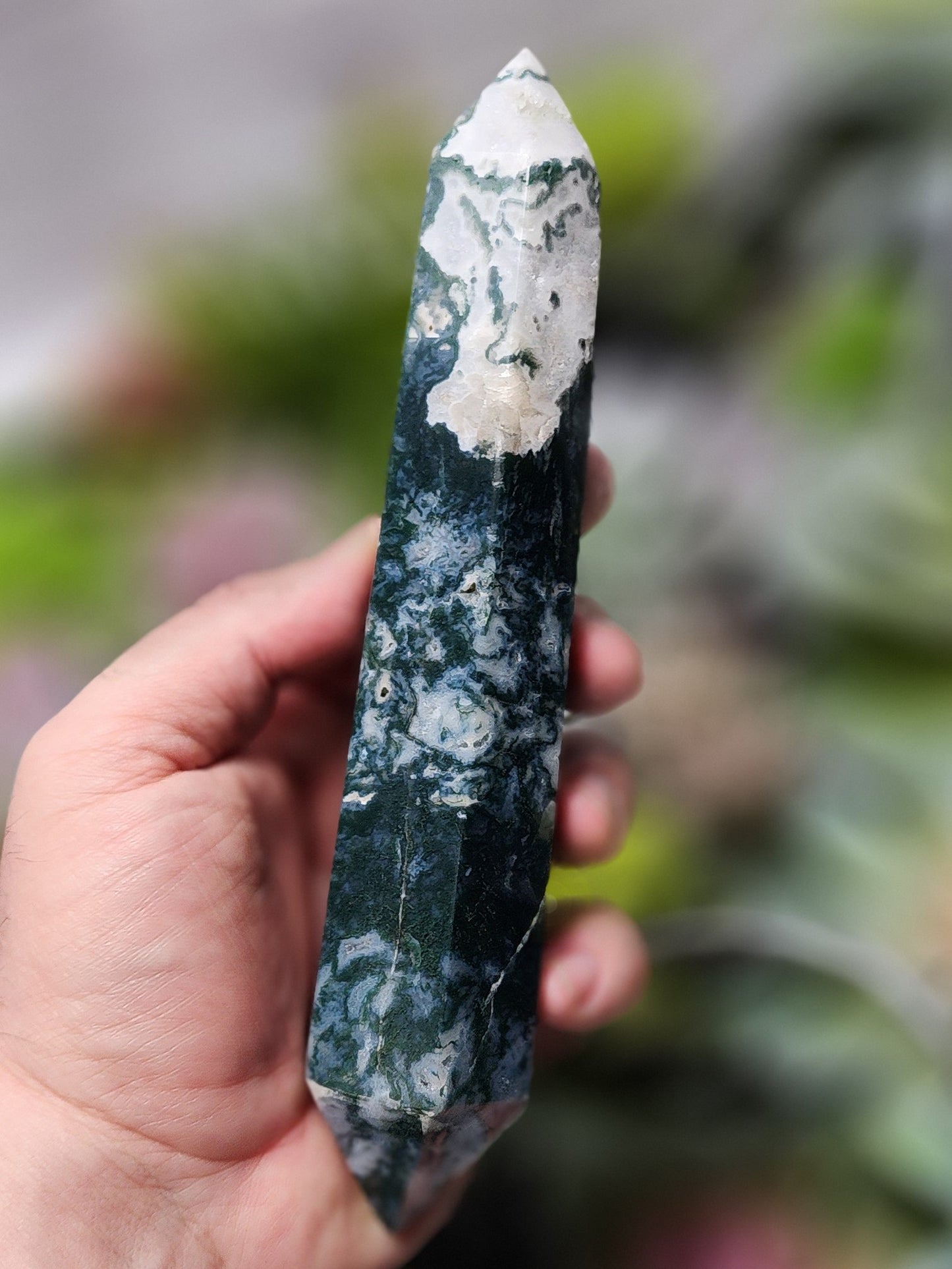 Moss Agate Wand Carving | 1834