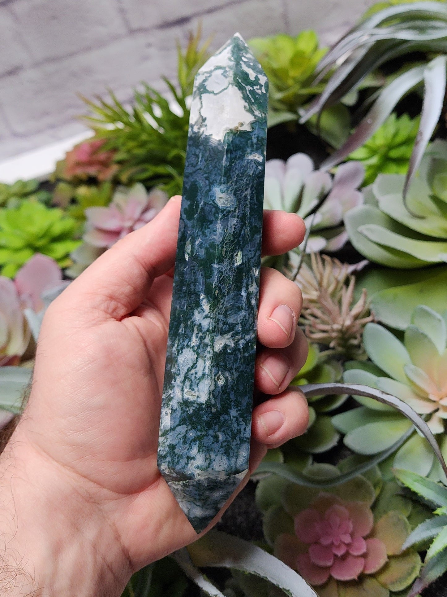 Moss Agate Wand Carving | 1834