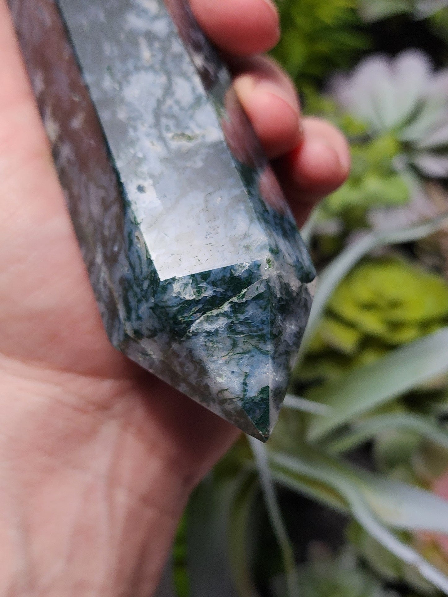 Moss Agate Wand Carving | 1834