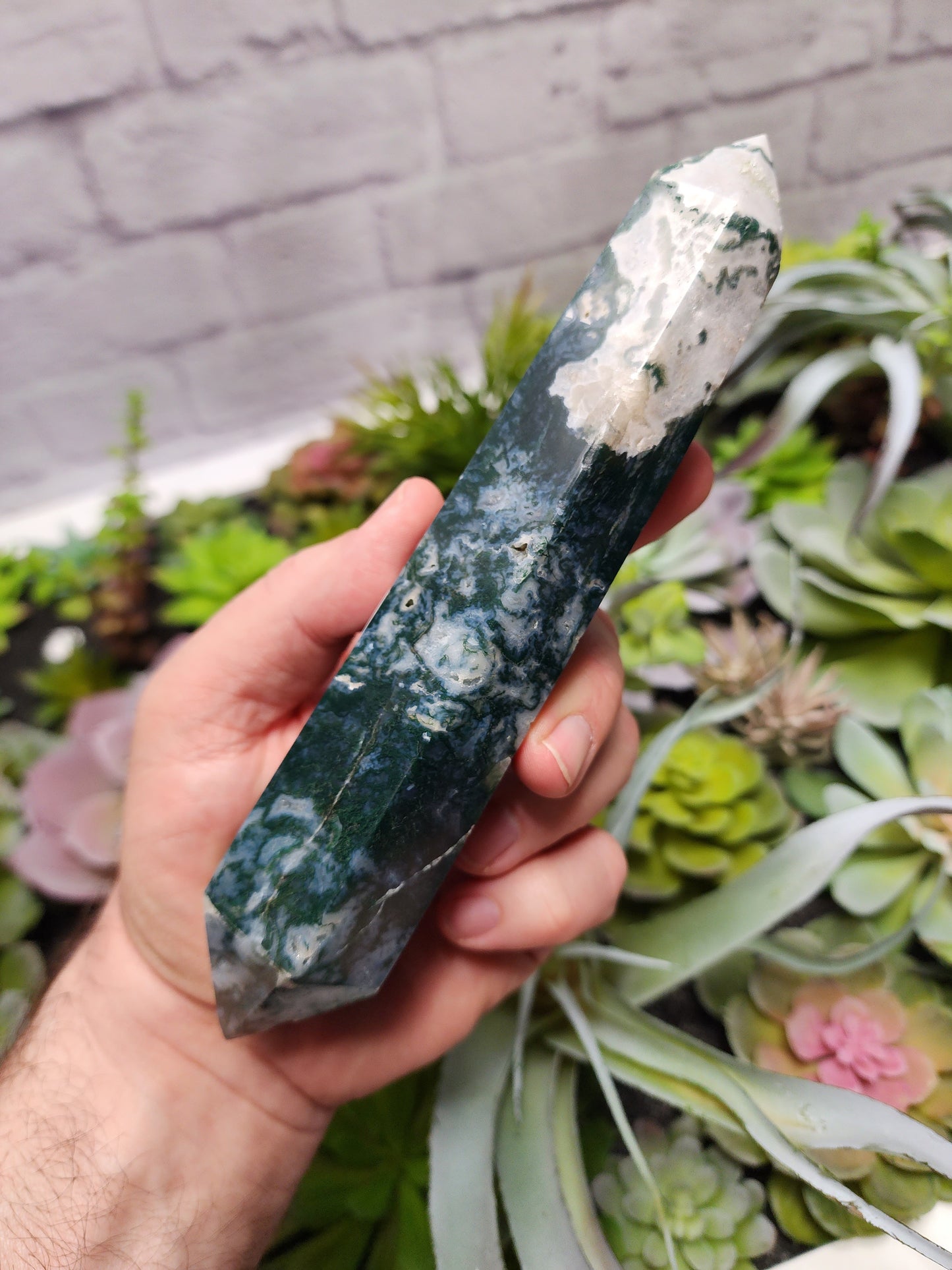 Moss Agate Wand Carving | 1834