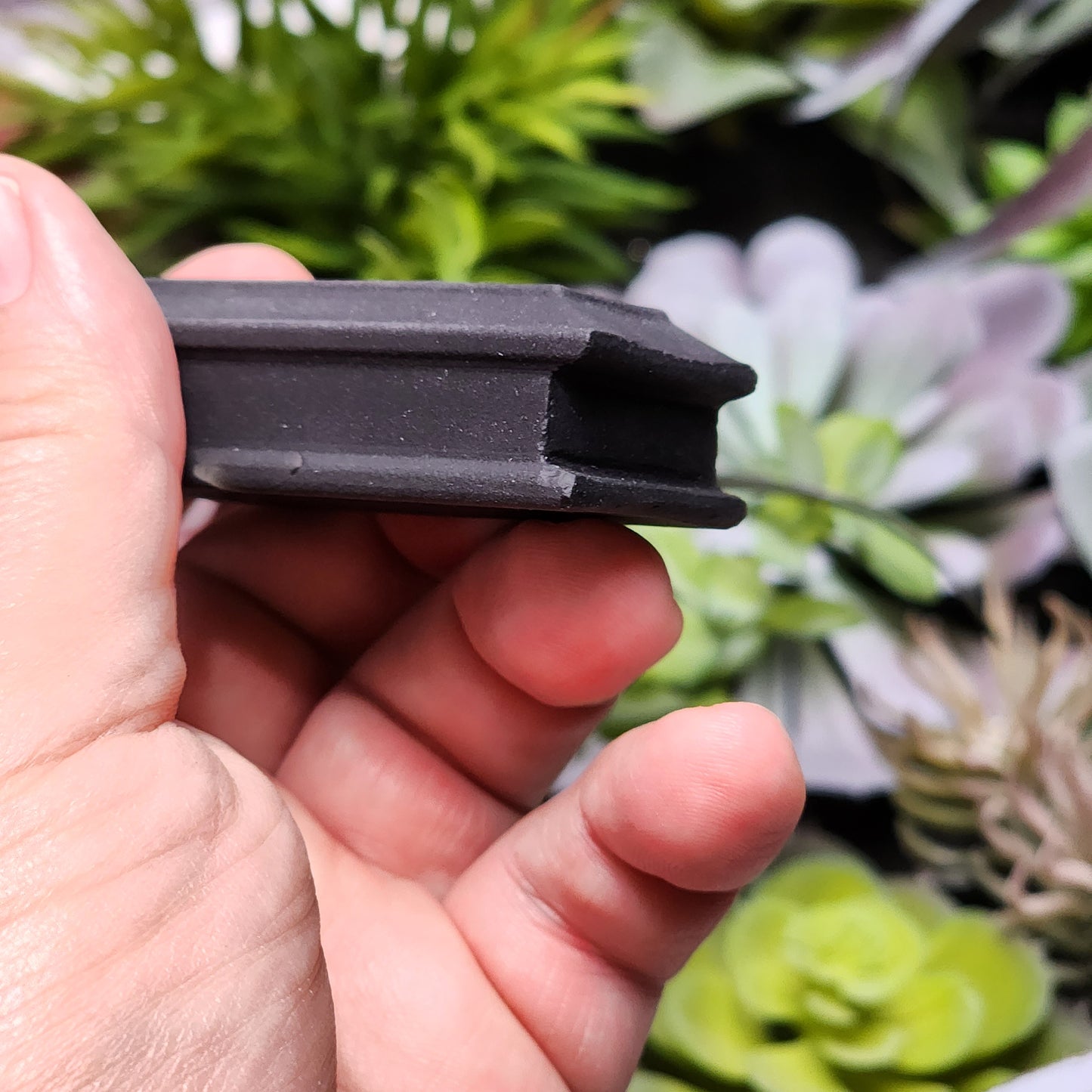 Matte Black Obsidian Coffin Carving