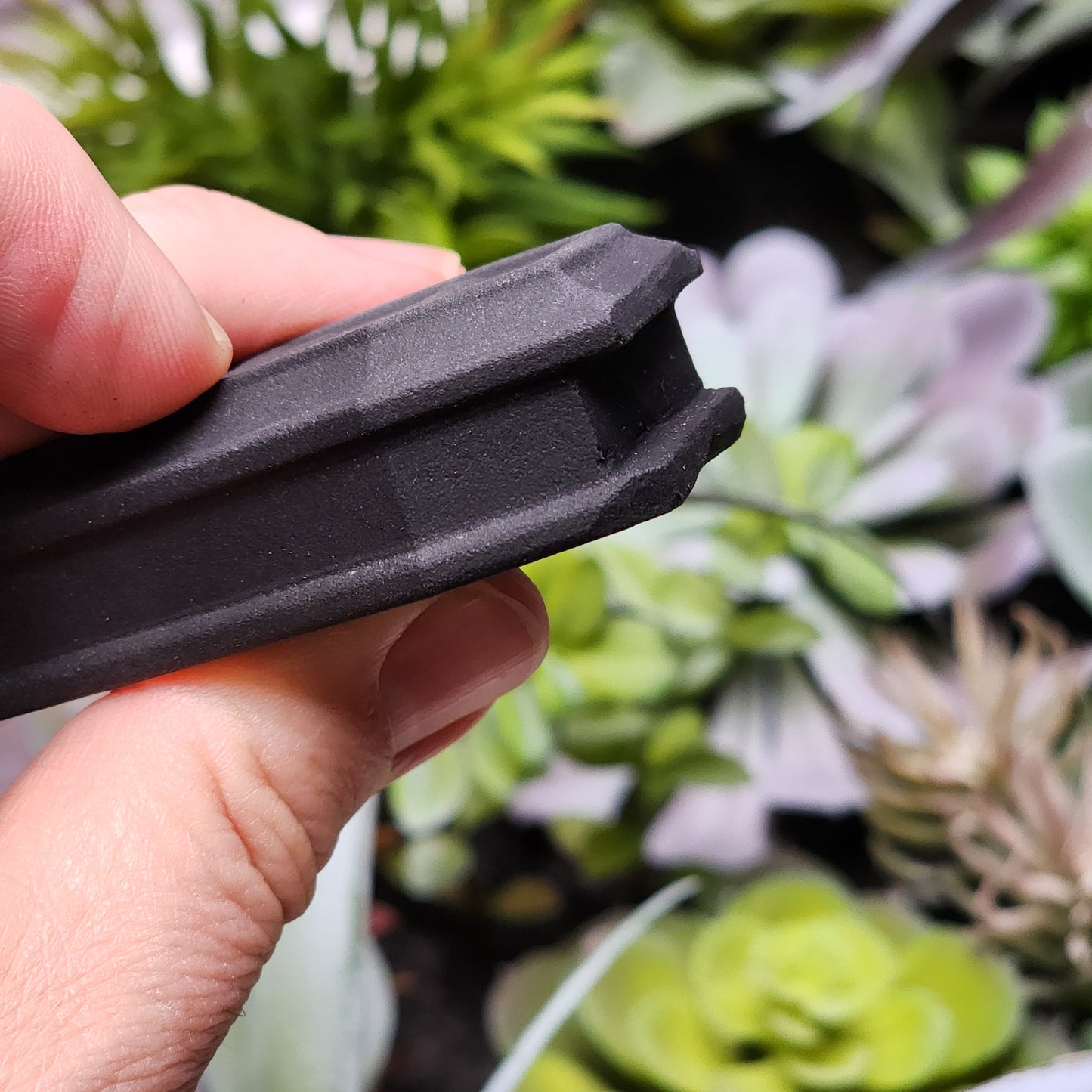 Matte Black Obsidian Coffin Carving