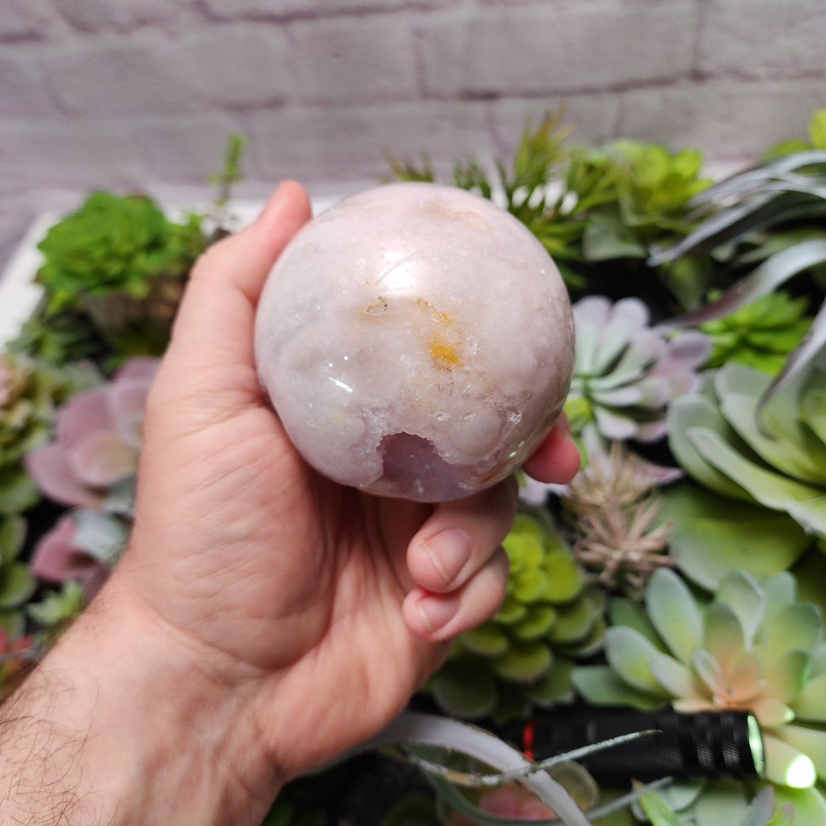Flower Agate, Amethyst Sphere - Druzy | 3647
