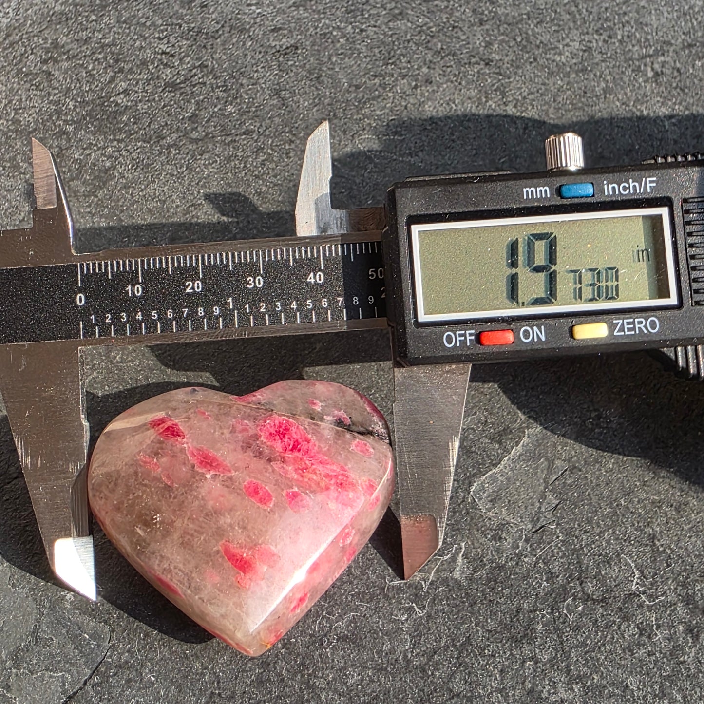 Rhodonite, Clear Quartz Heart Carving | 1533