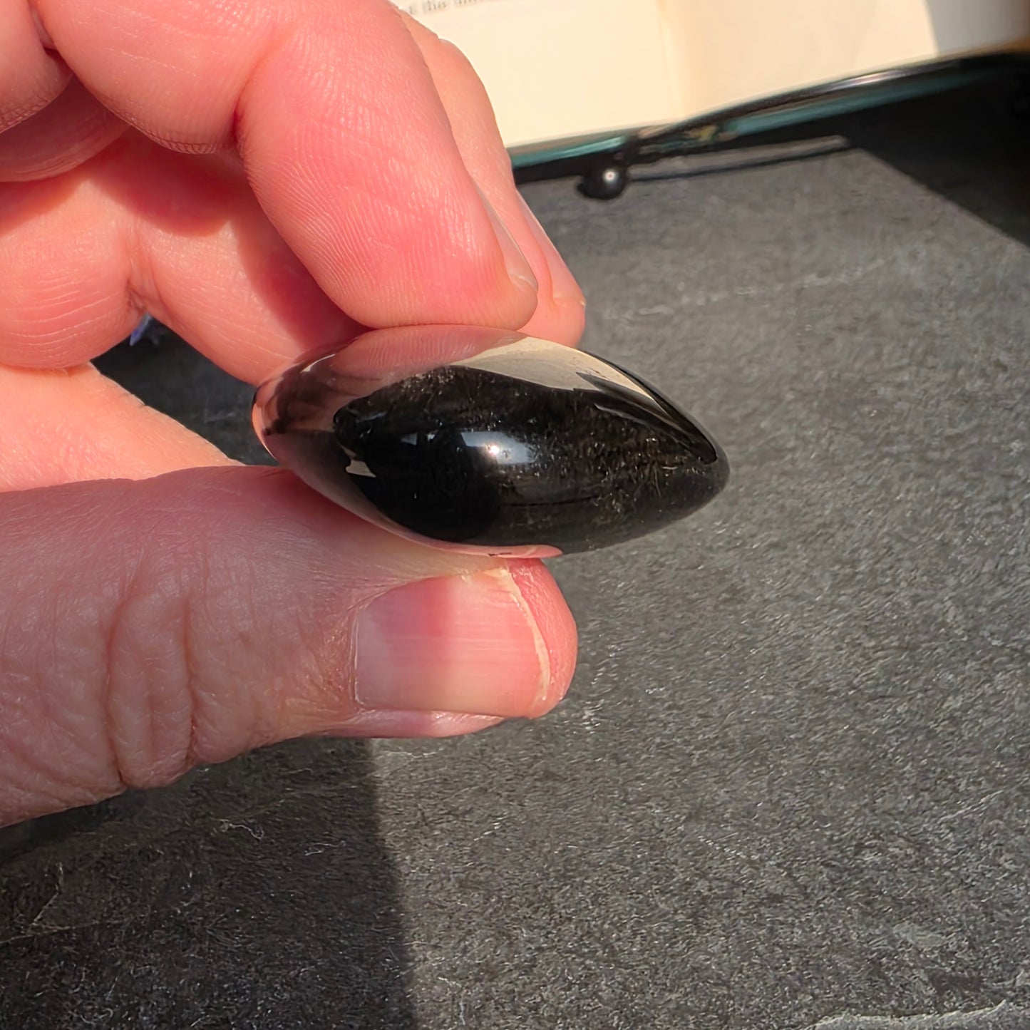 Silver Sheen Obsidian Palmstone | 1893