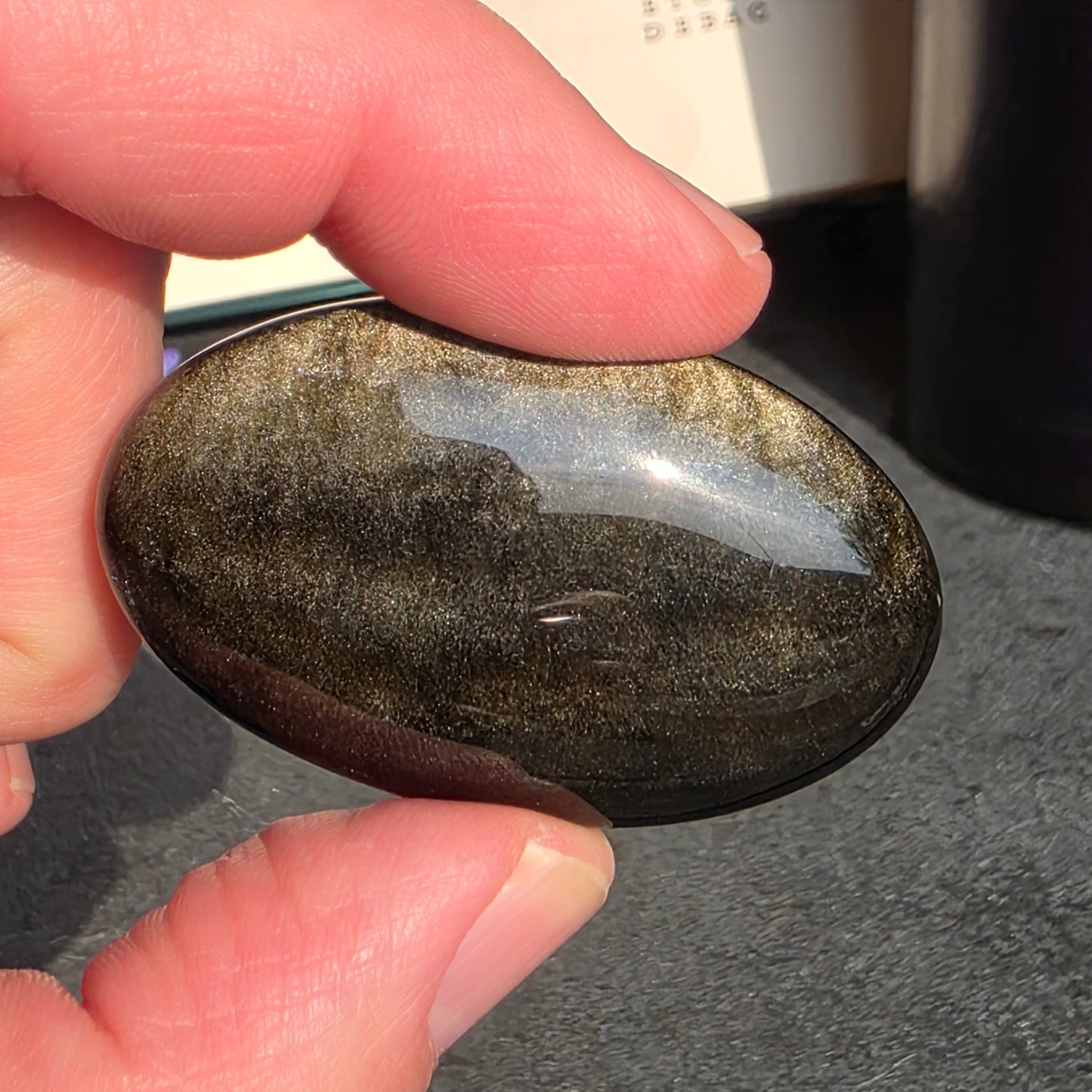 Gold Sheen Obsidian Palmstone | 1868