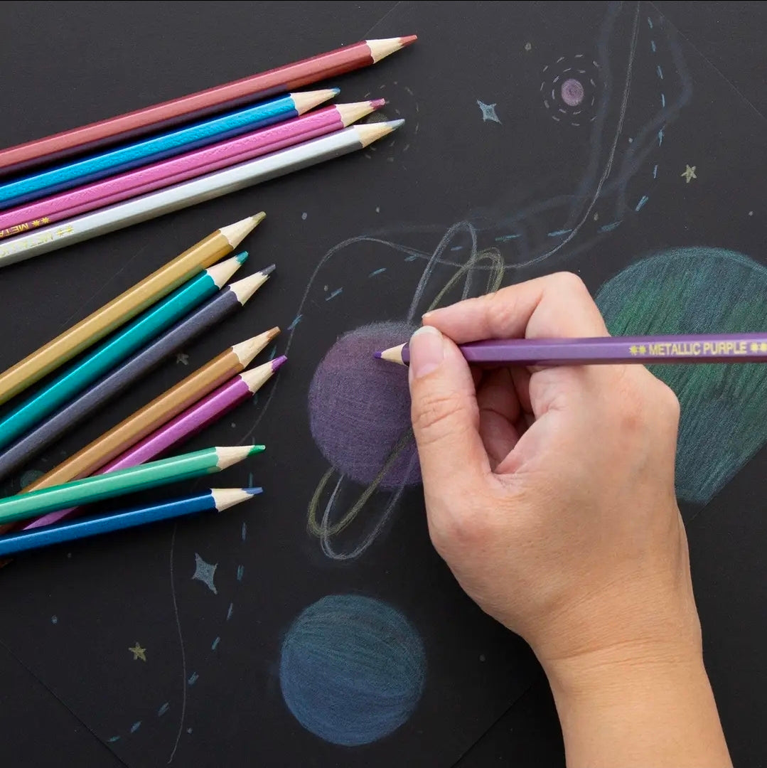 Metallic Colored Pencils, 12 Colors, Pre-Sharpened (NEW-SEALED) | 3637