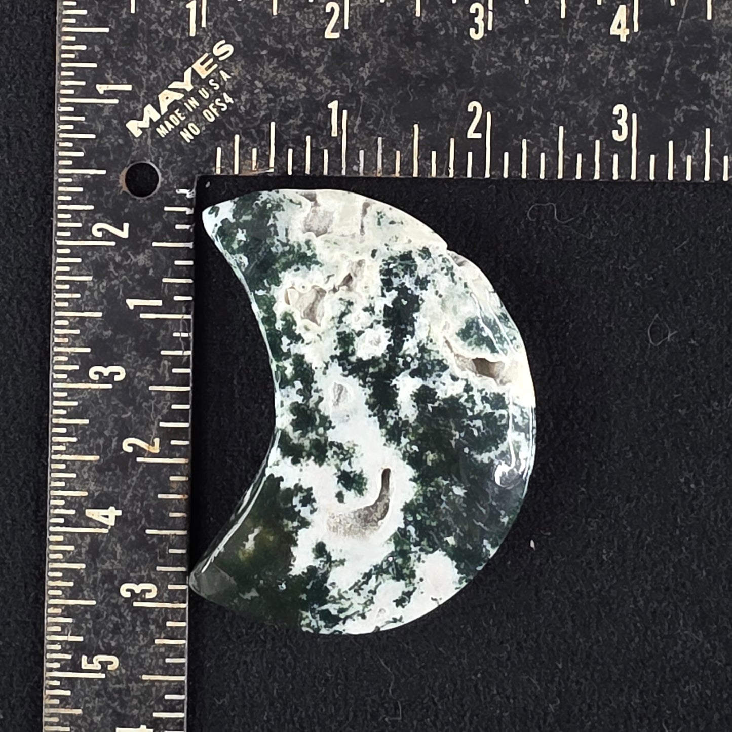 Moss Agate Moon Carving | 1926