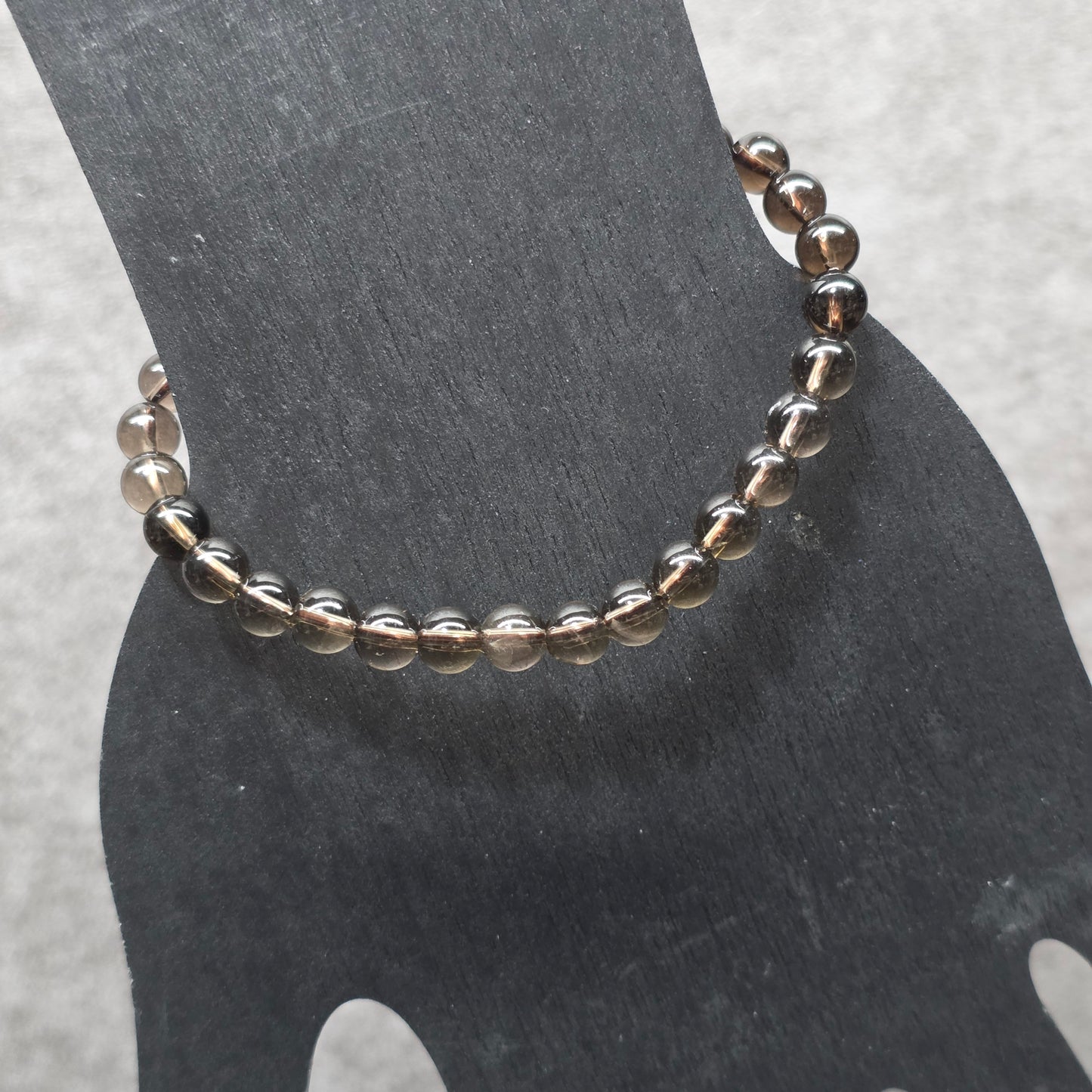 Smoky Quartz Bead Bracelet 6.25" / 16cm | 3343