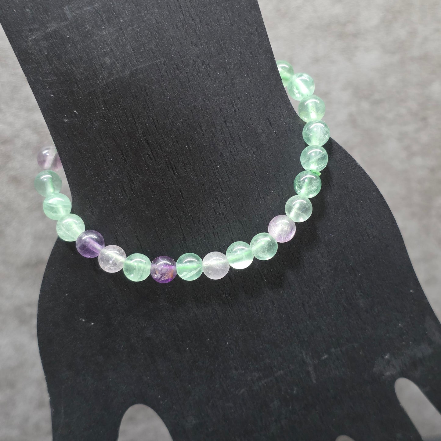 Green Fluorite, Purple Fluorite Bead Bracelet | 3333