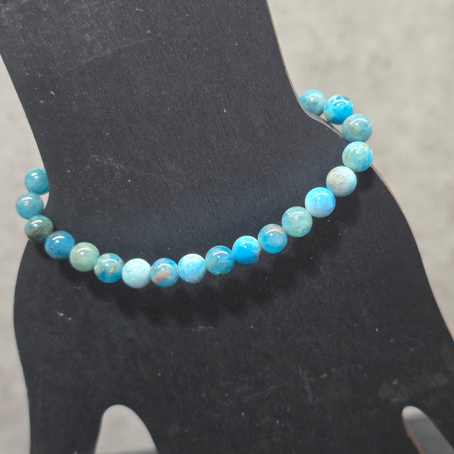 Blue Apatite Bead Bracelet | 3322