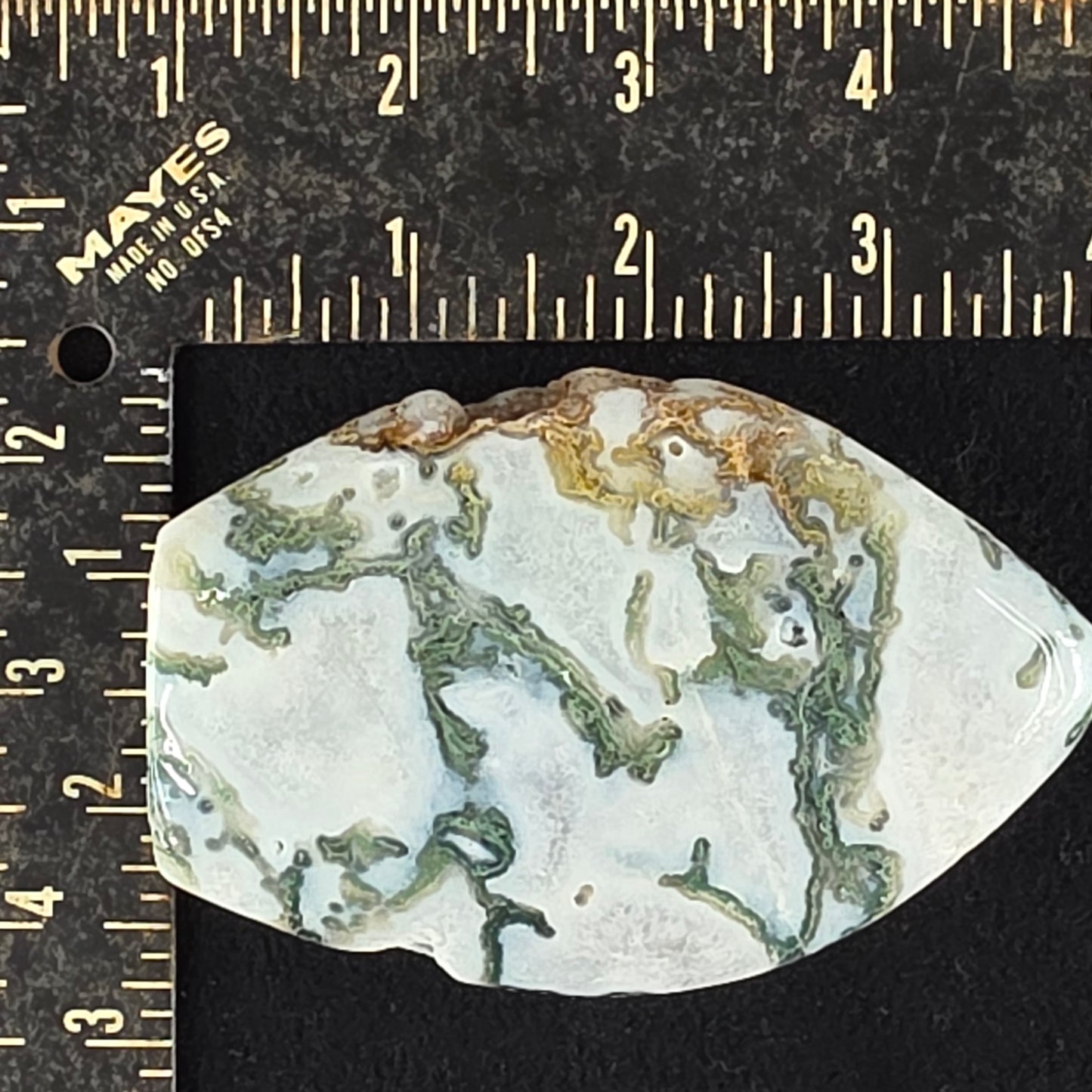 Moss Agate Flame Carving | 2118