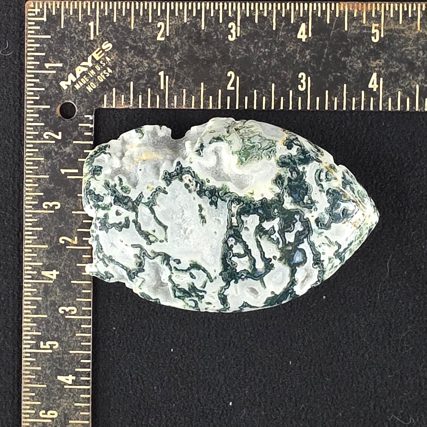 Moss Agate Flame Carving (discounted) | 2117