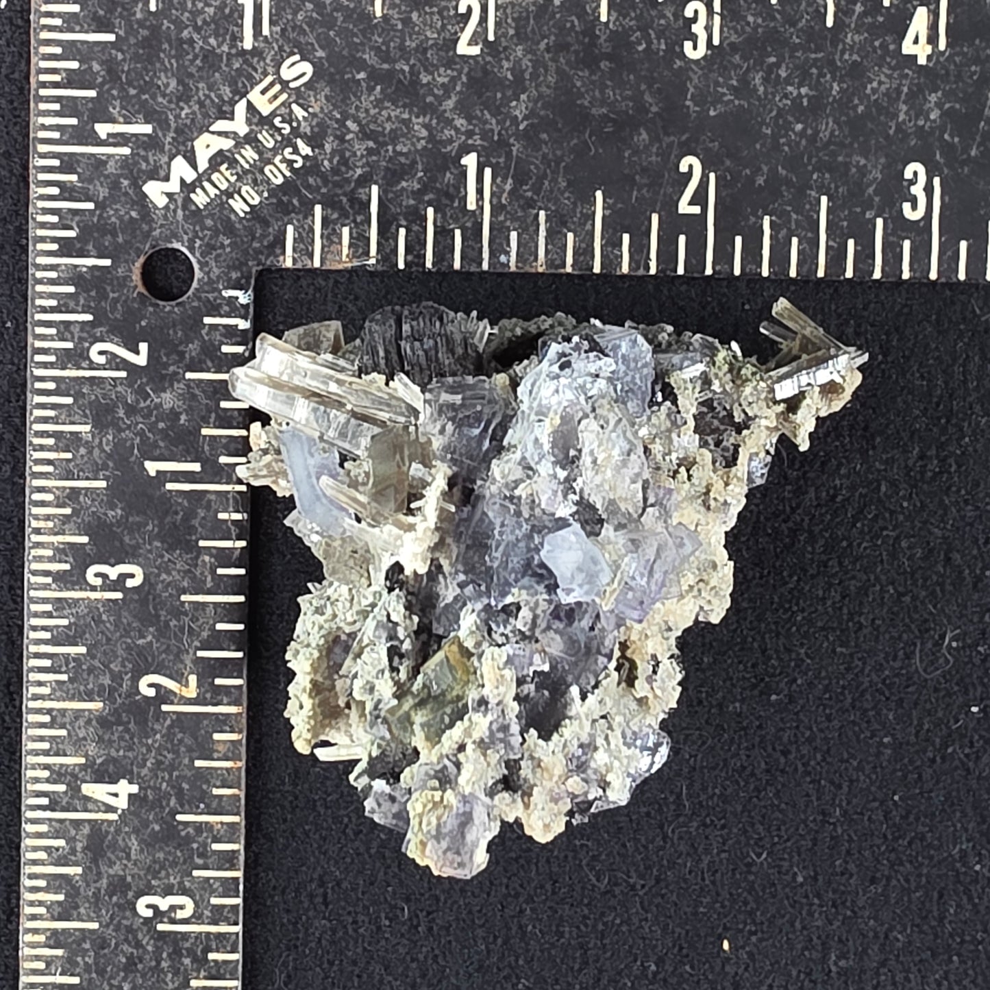 Purple Fluorite w/ Quartz and Black Tourmaline Specimen | 3062