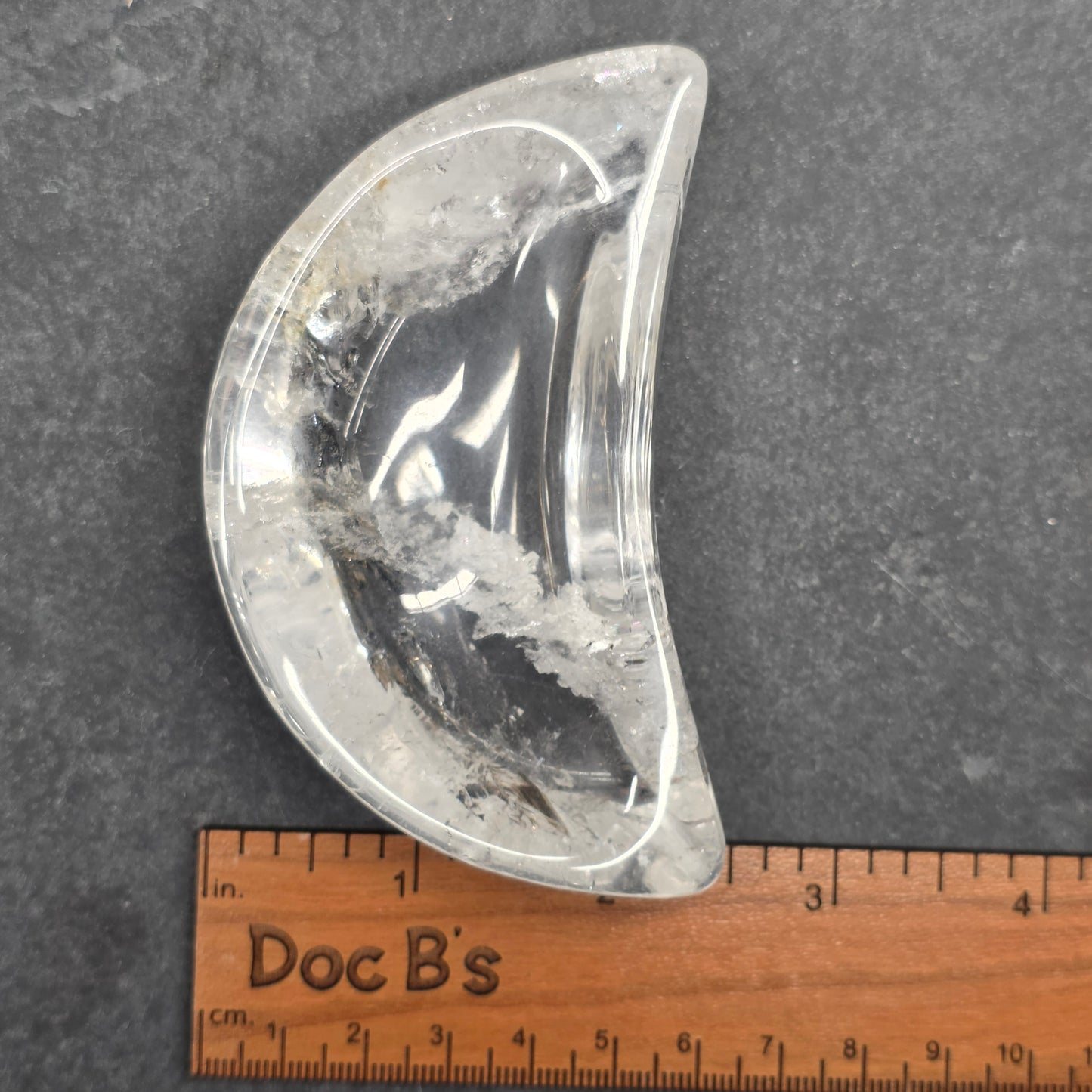 Clear Quartz Moon Bowl Carving | 1581