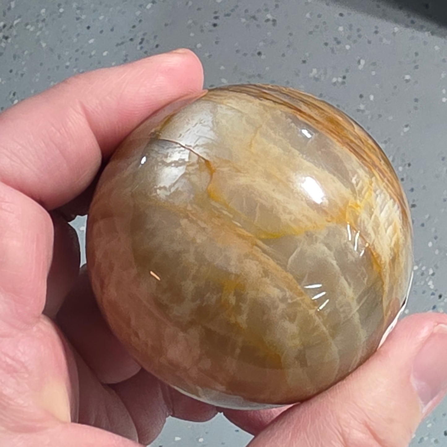 Peach Moonstone Palmstone | 2289