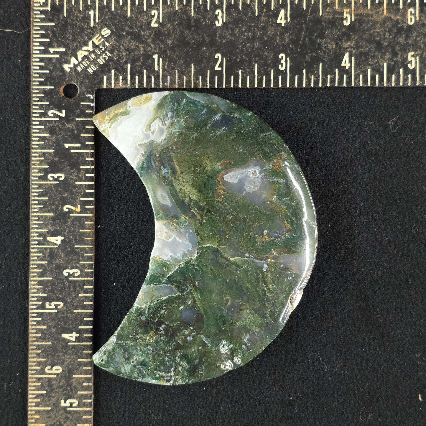 Moss Agate Moon Carving | 1933