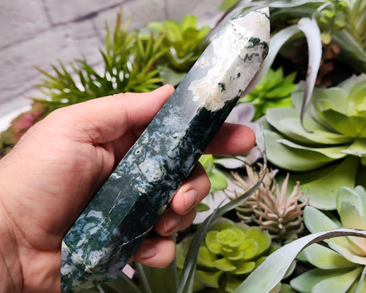 Moss Agate Wand Carving | 1834