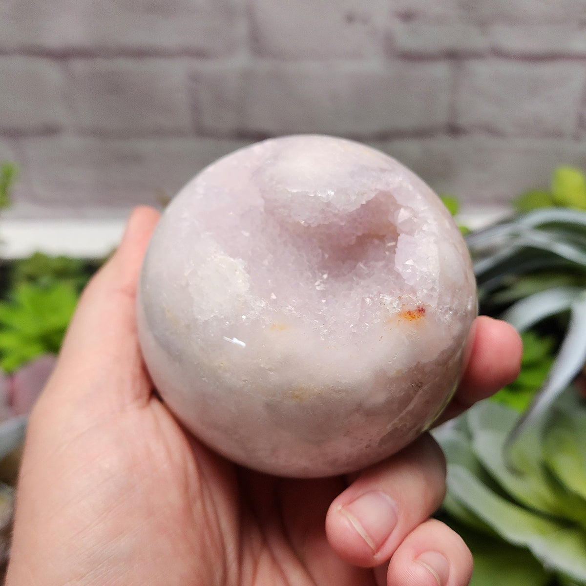 Flower Agate, Amethyst Sphere - Druzy | 3647