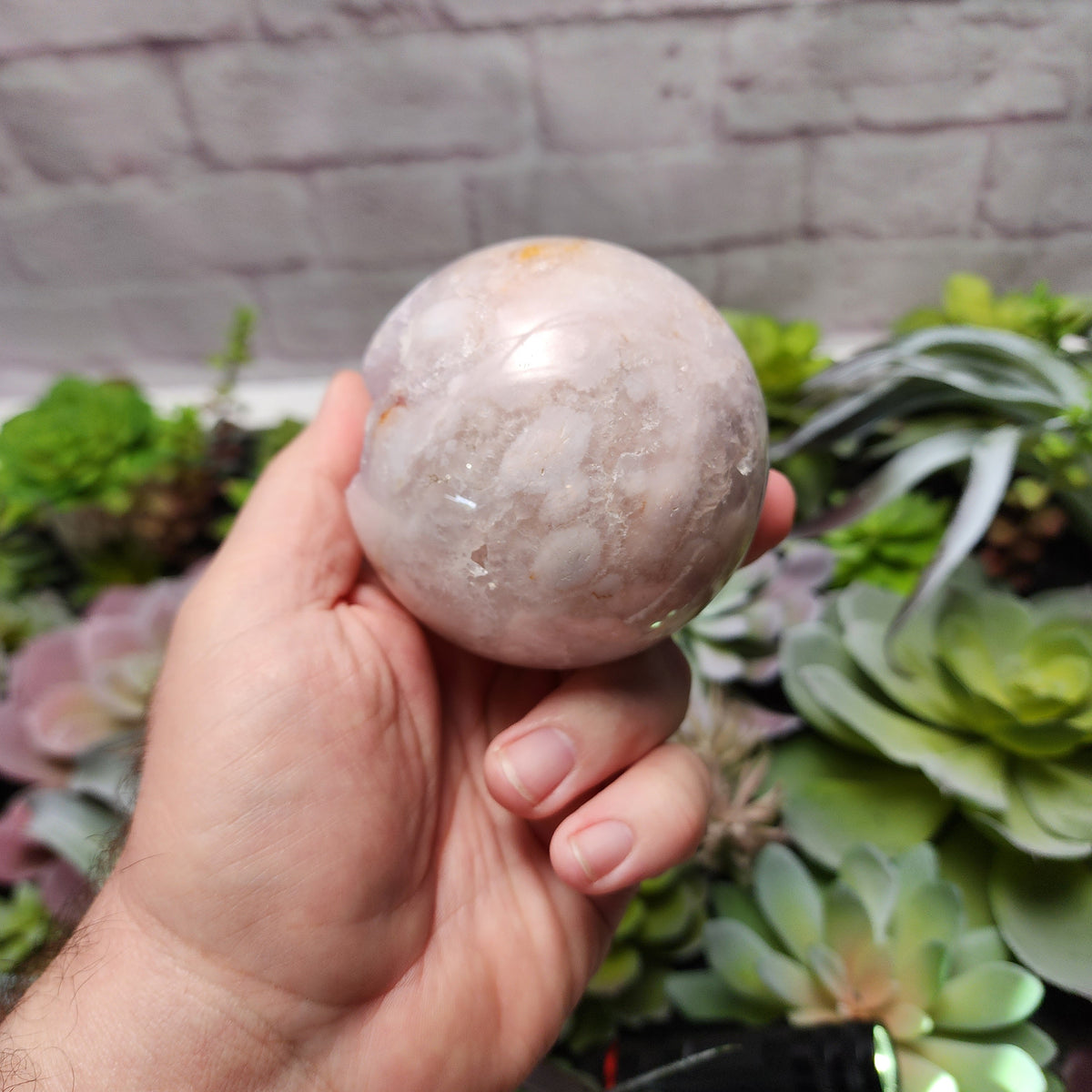 Flower Agate, Amethyst Sphere - Druzy | 3647