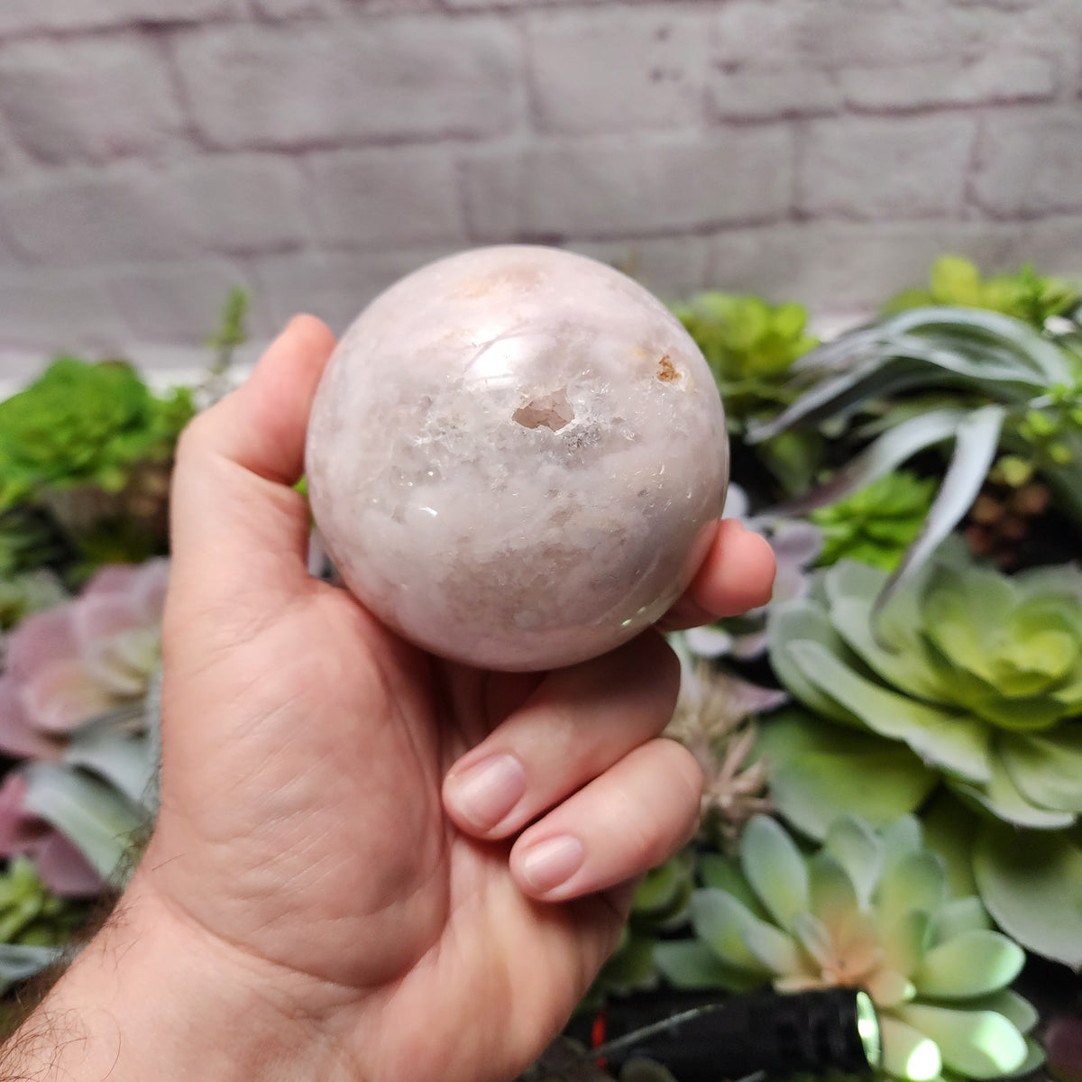 Flower Agate, Amethyst Sphere - Druzy | 3647