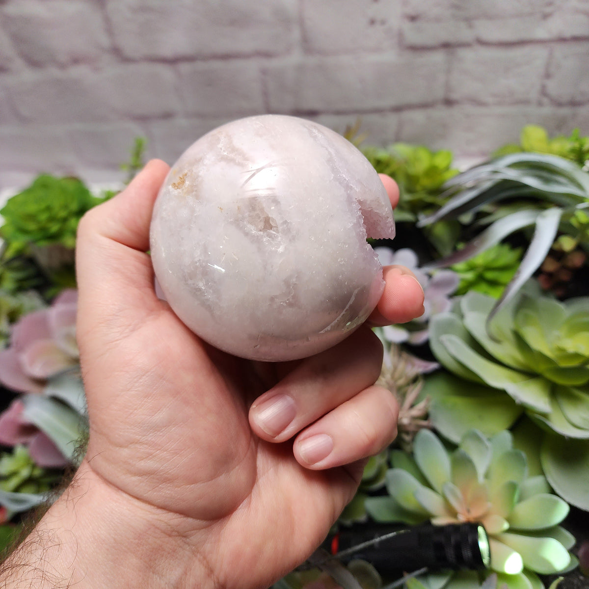 Flower Agate, Amethyst Sphere - Druzy | 3647