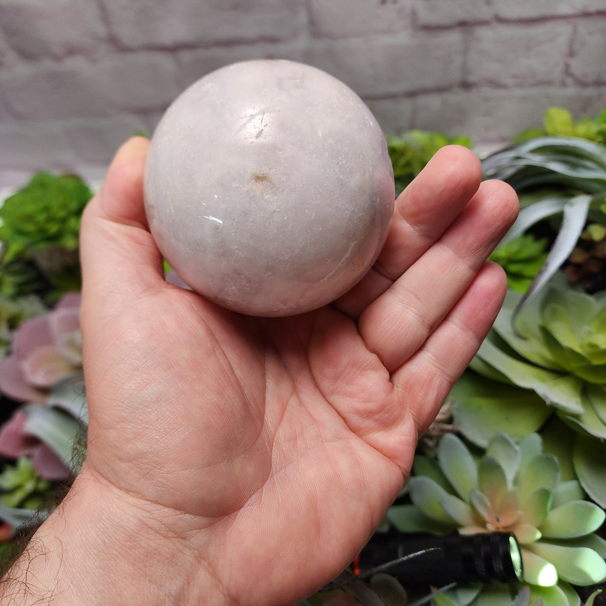 Flower Agate, Amethyst Sphere - Druzy | 3647