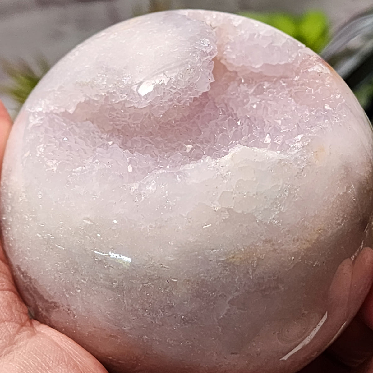 Flower Agate, Amethyst Sphere - Druzy | 3647