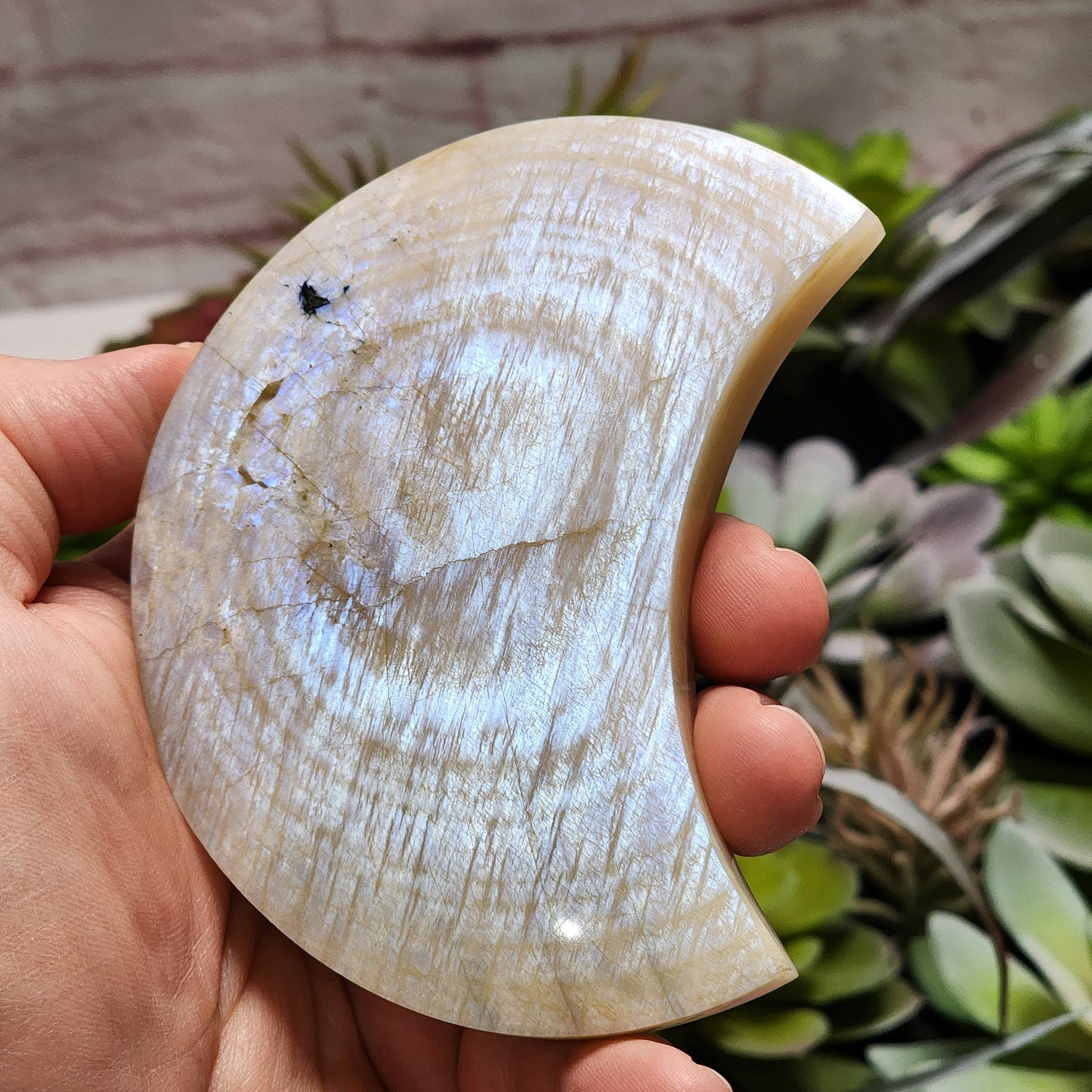 Moonstone Moon Carving | 2305