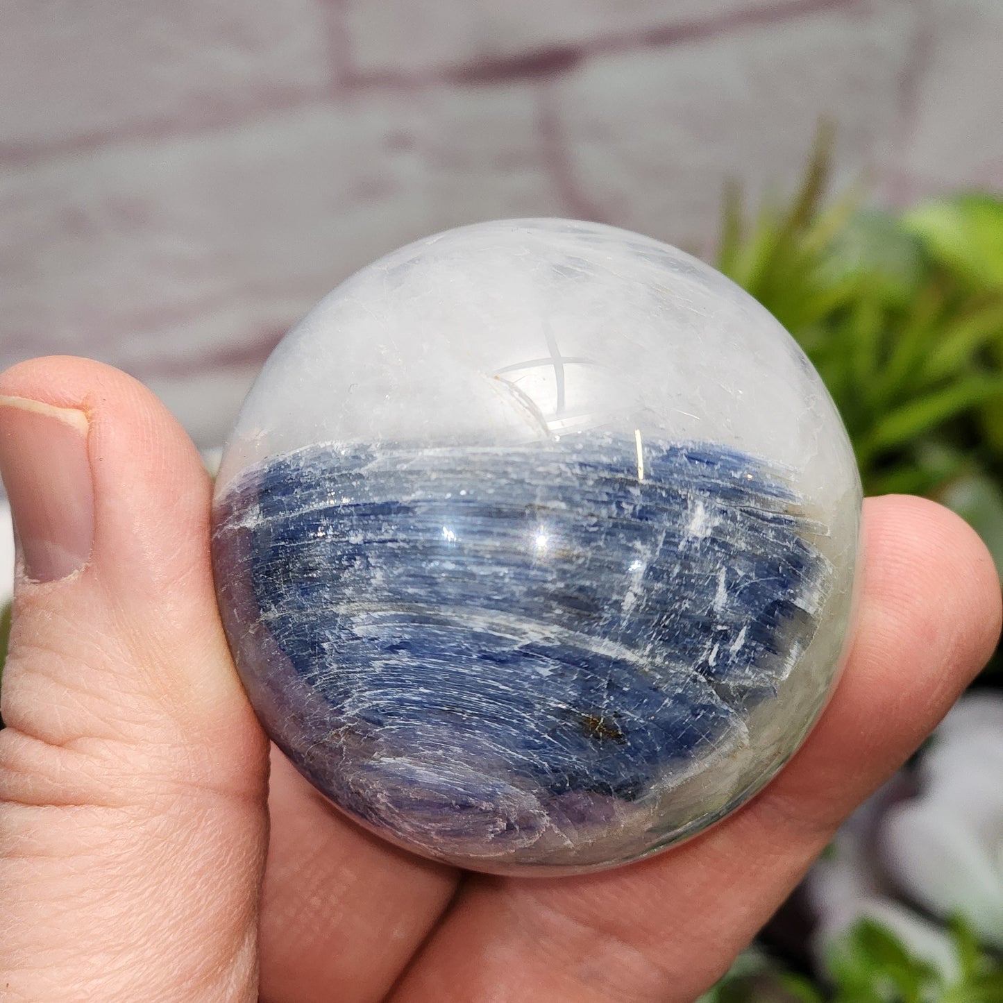 Blue Kyanite, Smoky Quartz, Clear Quartz Sphere | 2278
