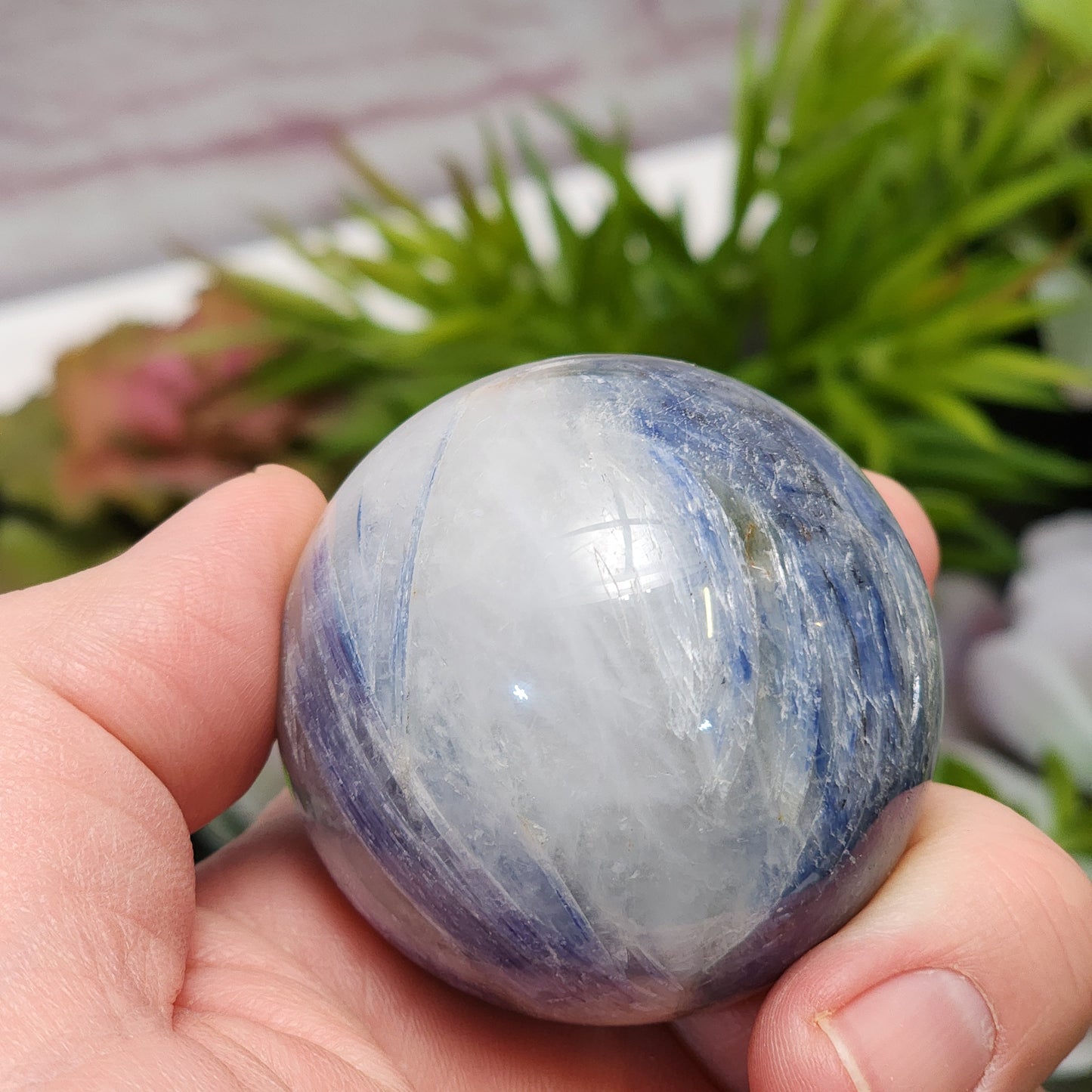 Blue Kyanite, Smoky Quartz, Clear Quartz Sphere | 2278
