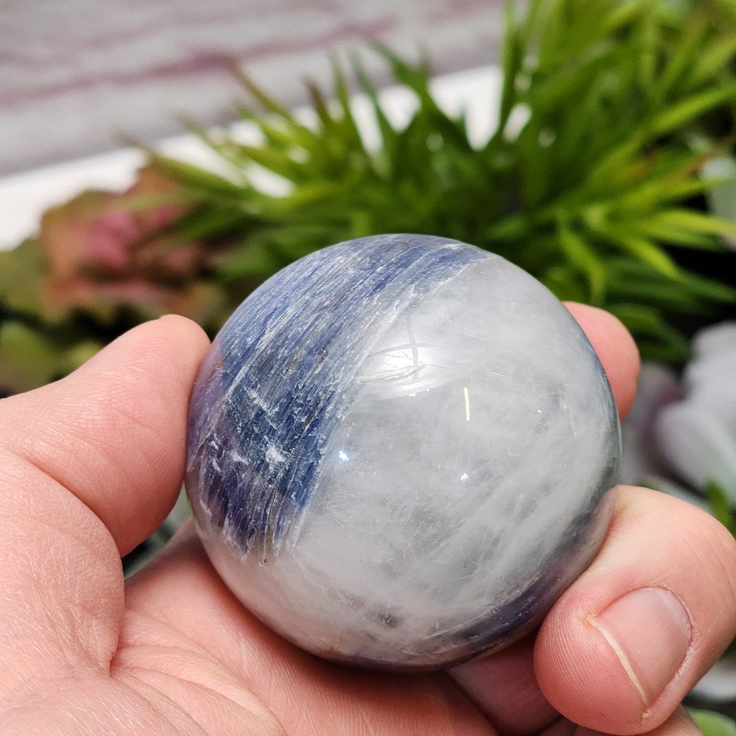 Blue Kyanite, Smoky Quartz, Clear Quartz Sphere | 2278