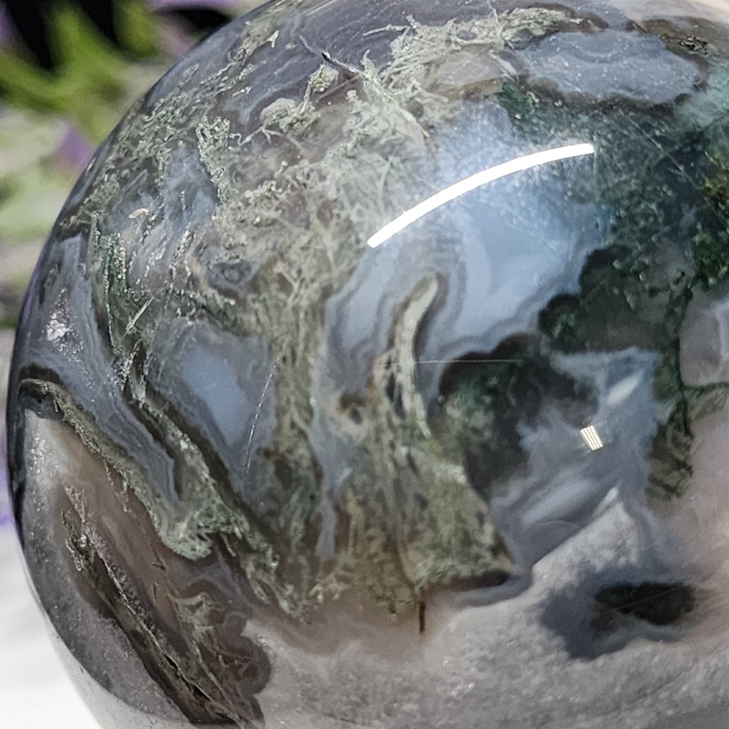Moss Agate Sphere | 2230