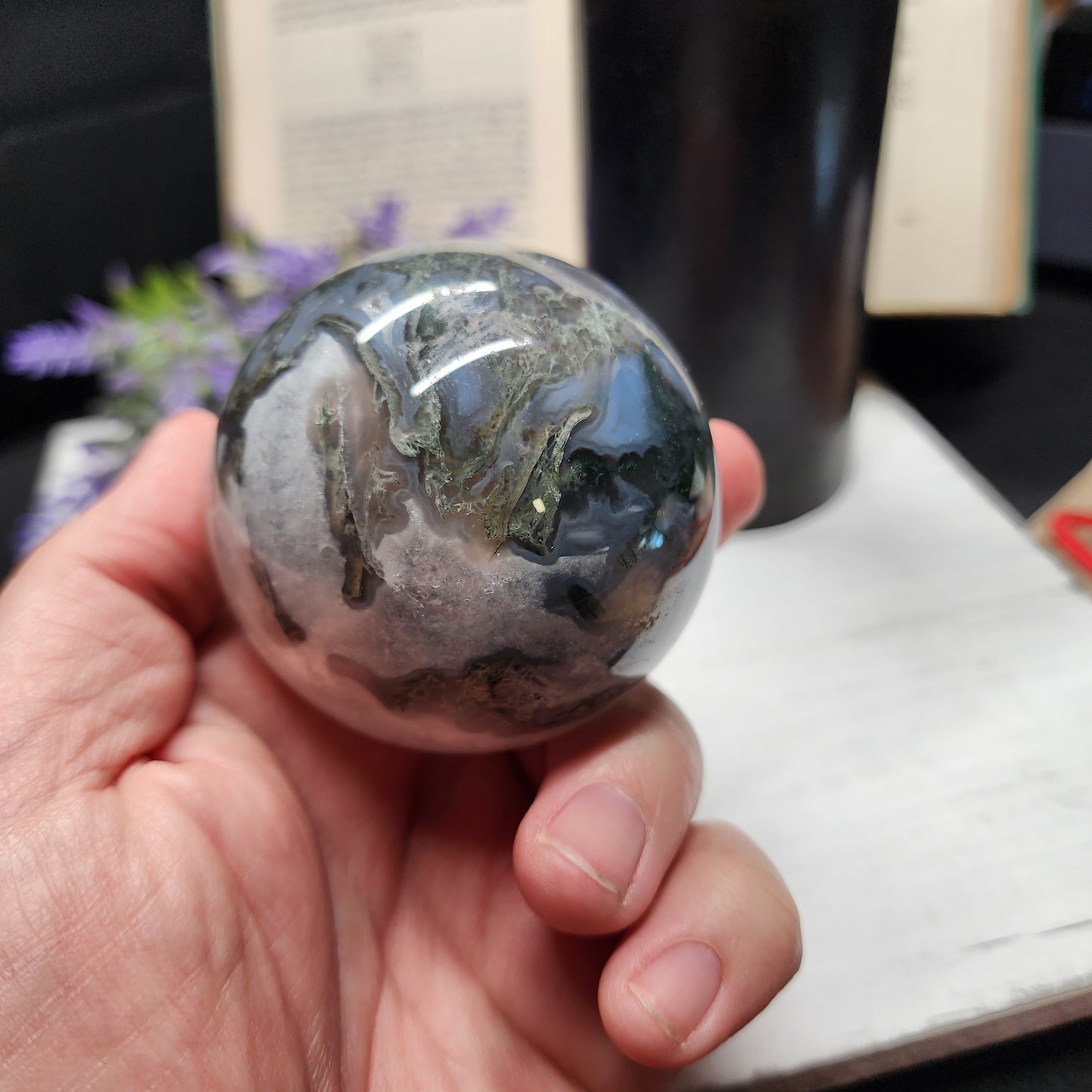 Moss Agate Sphere | 2230