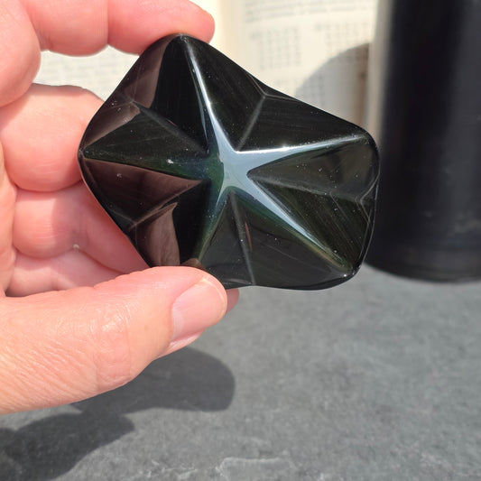 Rainbow Obsidian Star Carving | 1917