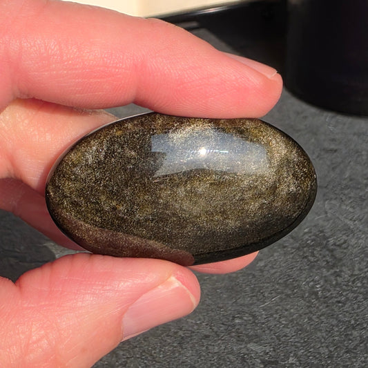 Gold Sheen Obsidian Palmstone | 1868
