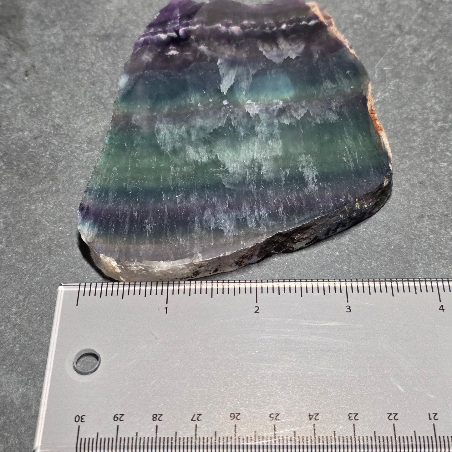 Natural Green and Purple Fluorite Slab | 1566
