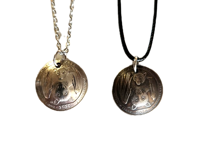 Bat Quarter Coin Necklace (NEW-OPEN) | 2974