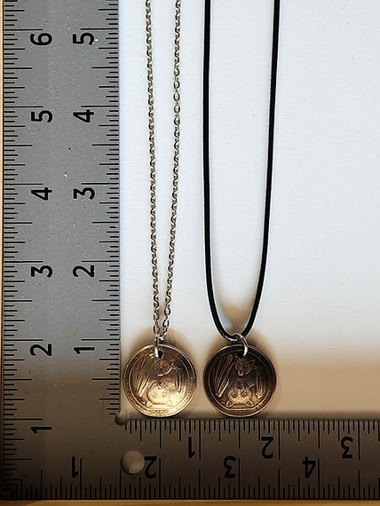 Bat Quarter Coin Necklace (NEW-OPEN) | 2974
