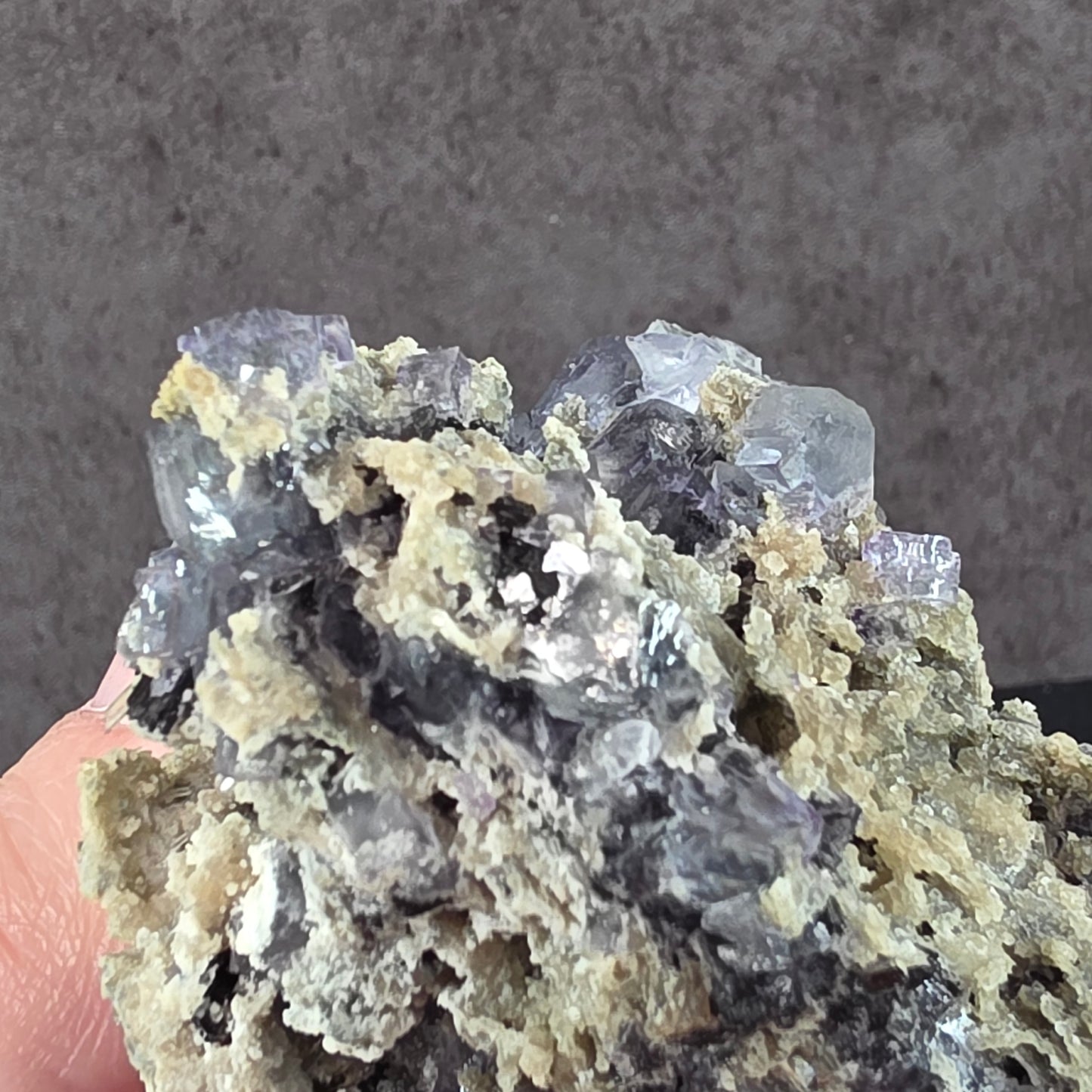 Purple Fluorite w/ Quartz and Black Tourmaline Specimen | 3062