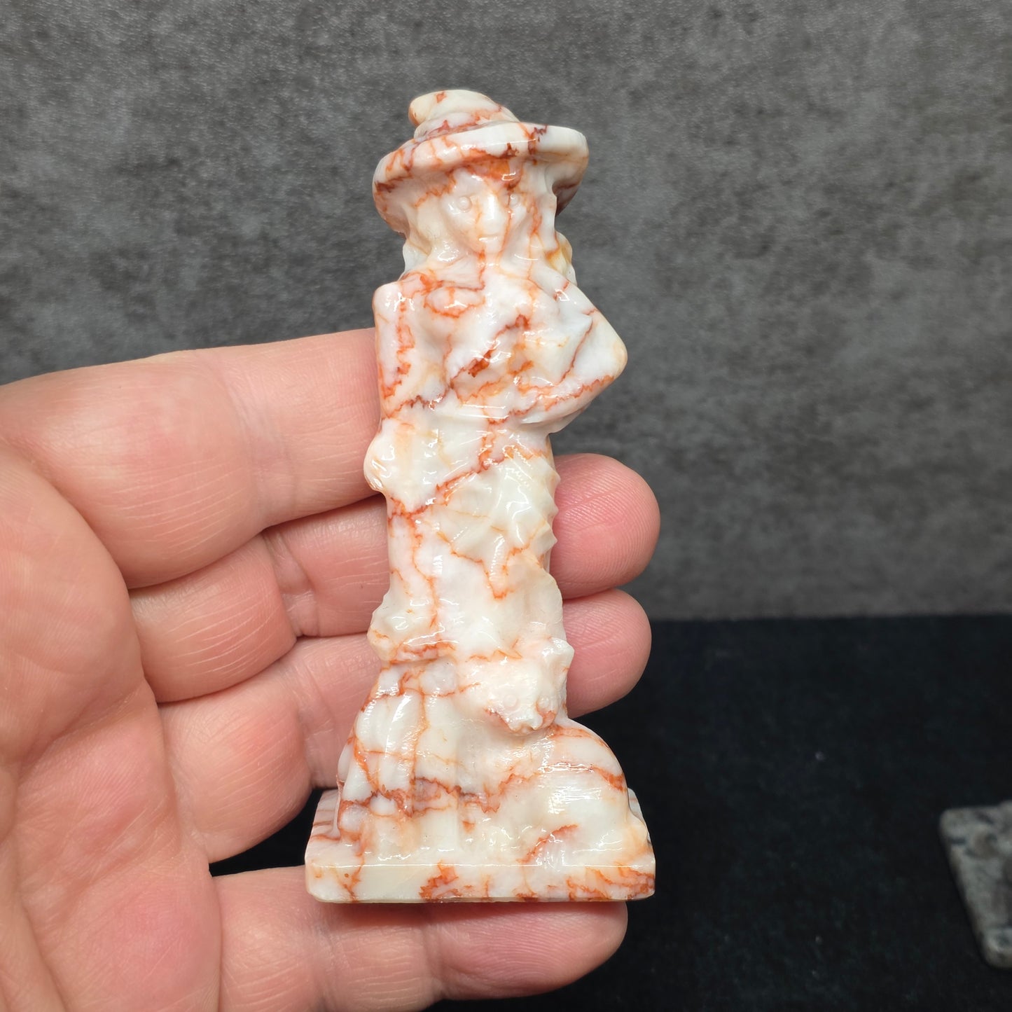 Red Vein Jasper Witch Carving | 3526