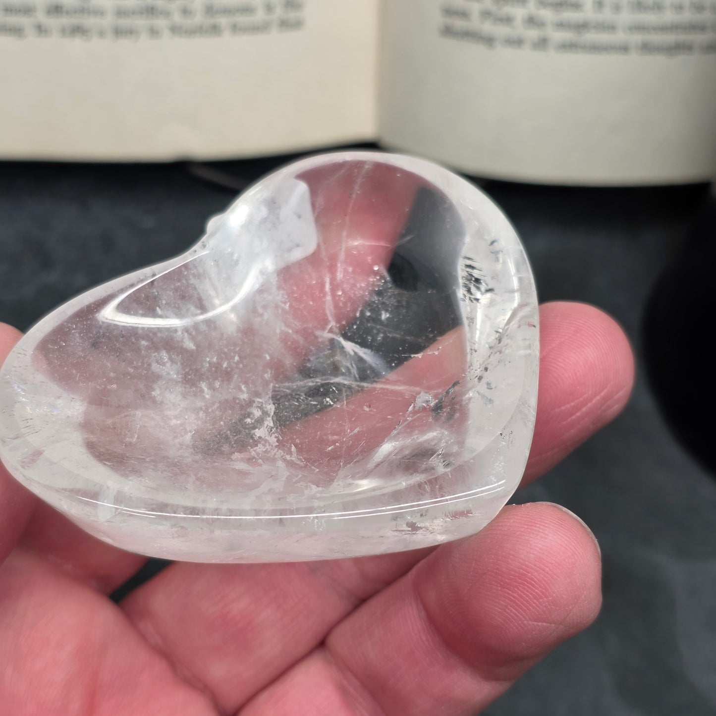 Clear Quartz Heart Bowl Carving | 1580