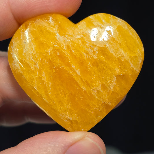 Mango Calcite Heart Carving | 1130