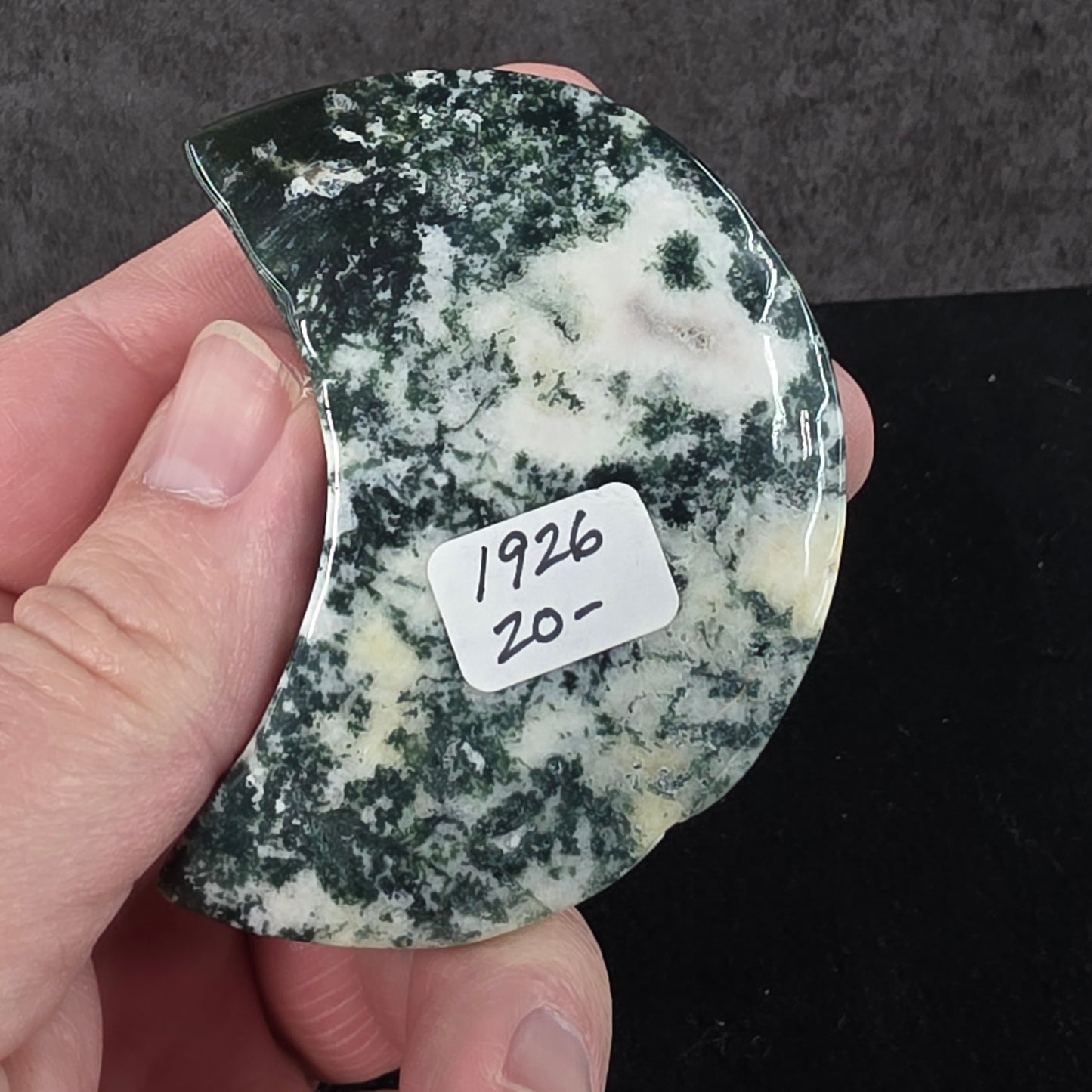 Moss Agate Moon Carving | 1926