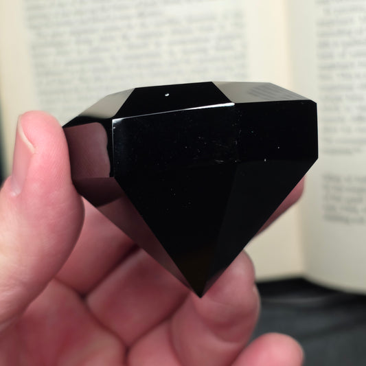 Black Obsidian Diamond Point Carving | 1487