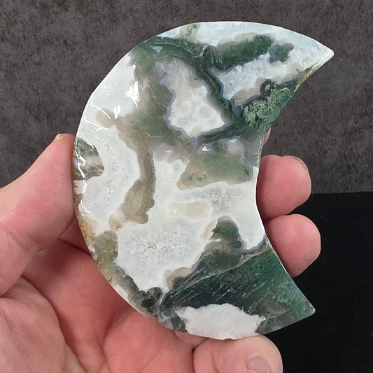 Moss Agate Moon Carving | 1937