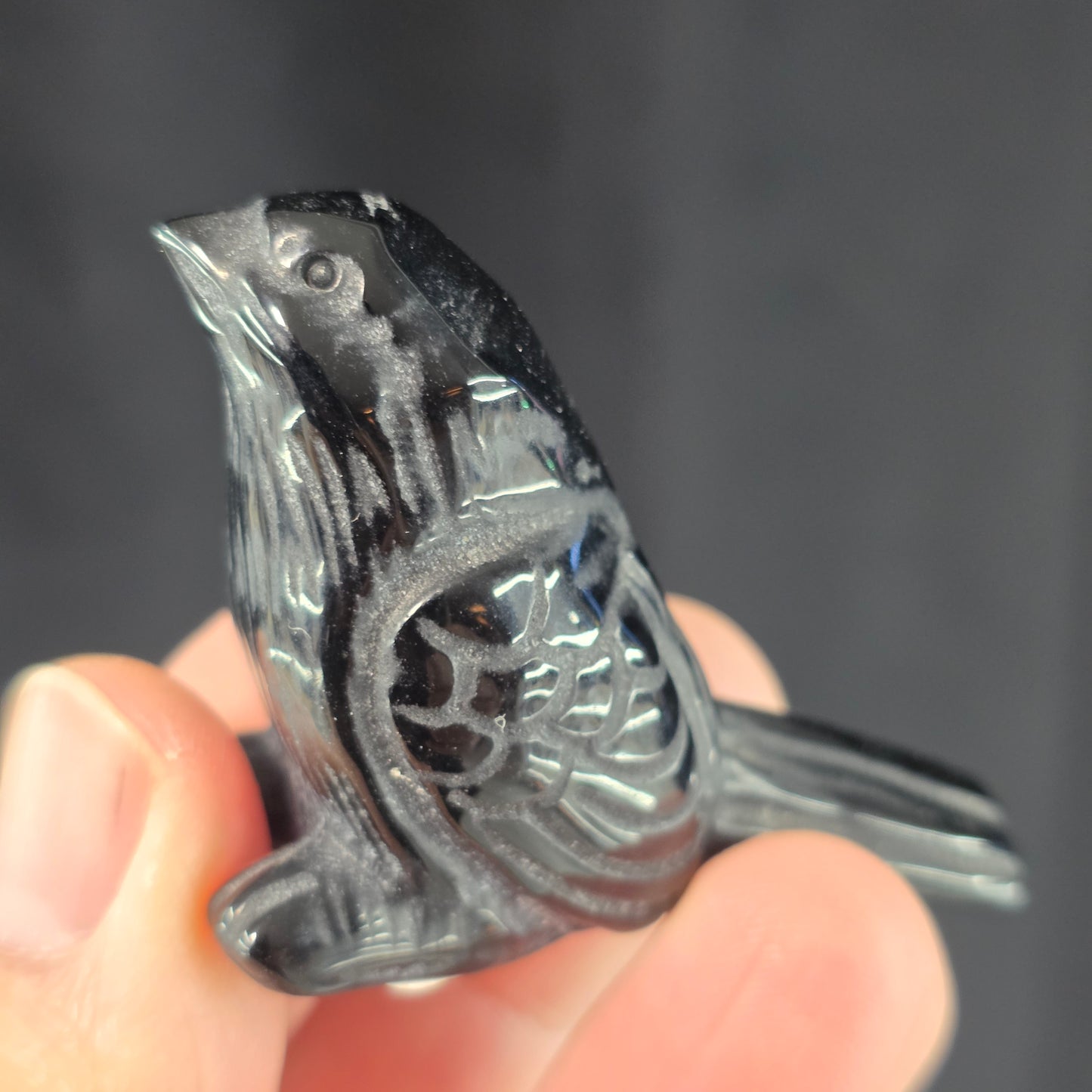 Black Obsidian Bird Carving | 1093