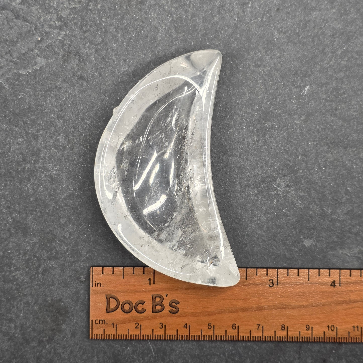 Clear Quartz Moon Bowl Carving | 1582