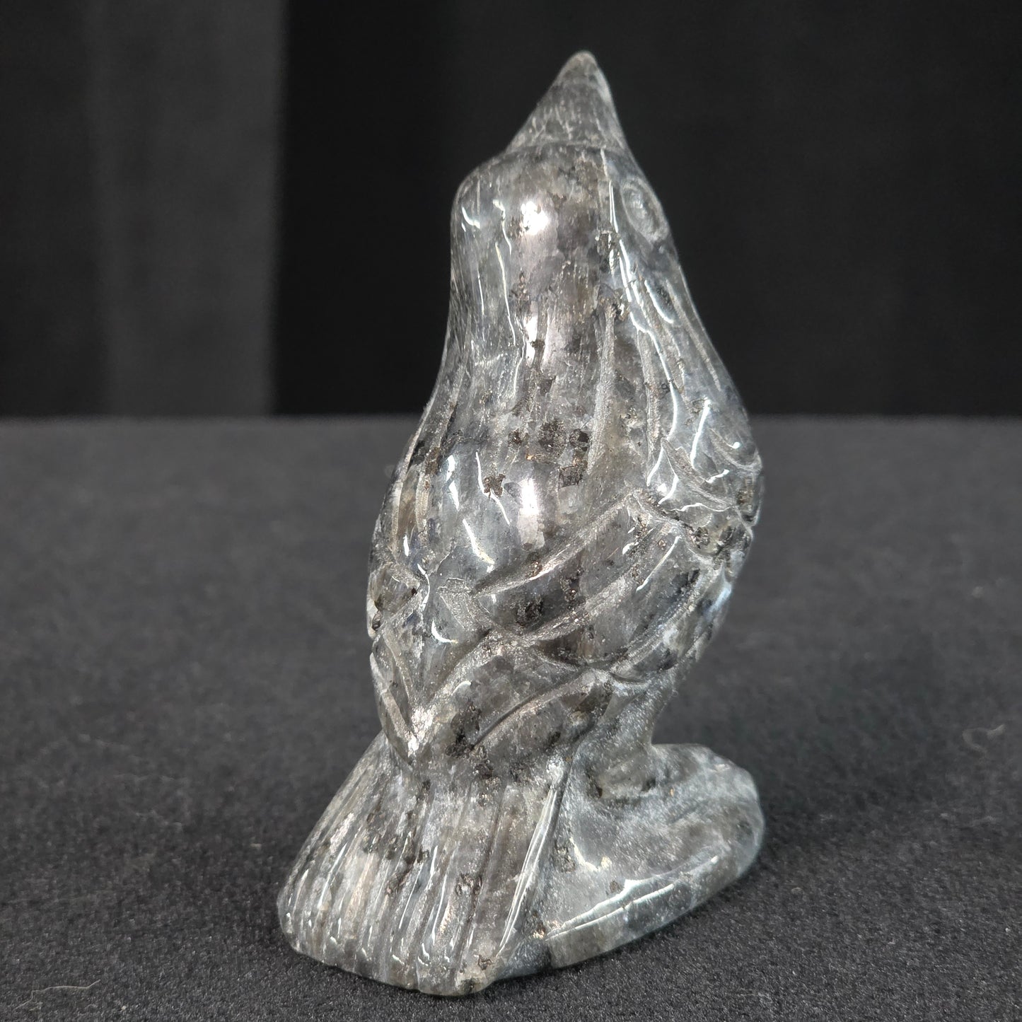 Larvikite Raven Carving | 1091