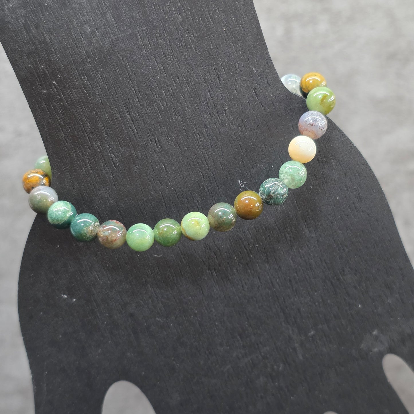 Indian Agate Bead Bracelet | 2294
